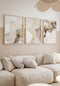Beige Brown Paint Real Gold Set Of 3 Posters 50x70cm